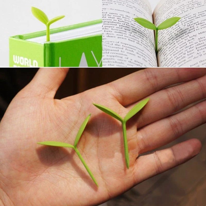 12 Pieces Creative Little Sprout Bookmarks Silicone Buds Small Grass Cute Book Mark Decoration Leaves accessoriea school student