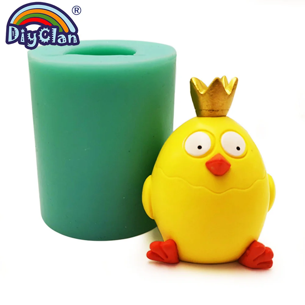 3D Chick Shape Silicone Clay Molds Chicken Gypsum Animal Candle Mould Cake Topper Decorating Baking Tools Soap Making Handicraft