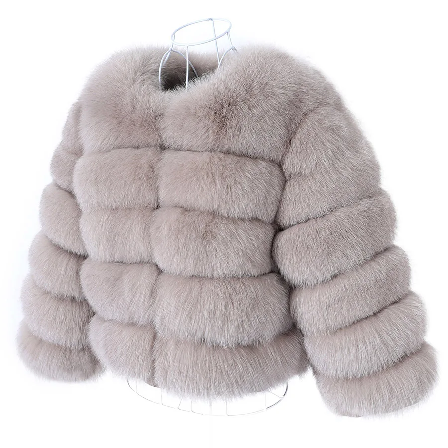 MAOMAOKONG 2024 Natural Real Fox Fur Coat Women\'s Jackets Winter Furry Vest Luxury Beige Khaki Short Leather Female Clothing