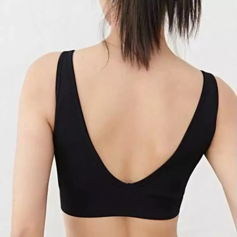 Women Seamless Bras Solid Color Brassiere Push Up Bra Cotton Bralette Comfortable Wireless Underwear V Back Female Sexy Lingerie