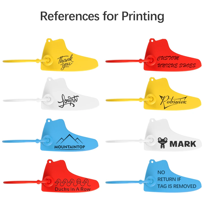 100 własne Logo na etykietach AJ z jednorazowych białych plastikowych nadrukowana marka etykieta do trampek obuwie Air 160mm/6.3\
