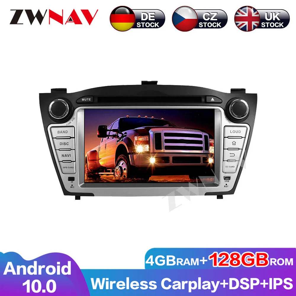 Audio Navigation GPS Android 10 4+128G For Hyundai IX35 2009 2010 2011 -2014 2015 Screen Car Carplay Radio DVD Player Multimedia