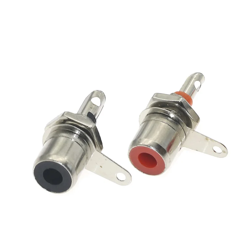 

12 pcs/lot RCA Female Metal Audio Connectors Wire Connector Electrical Terminals Plug For Cable RCA Panel Mount Connector