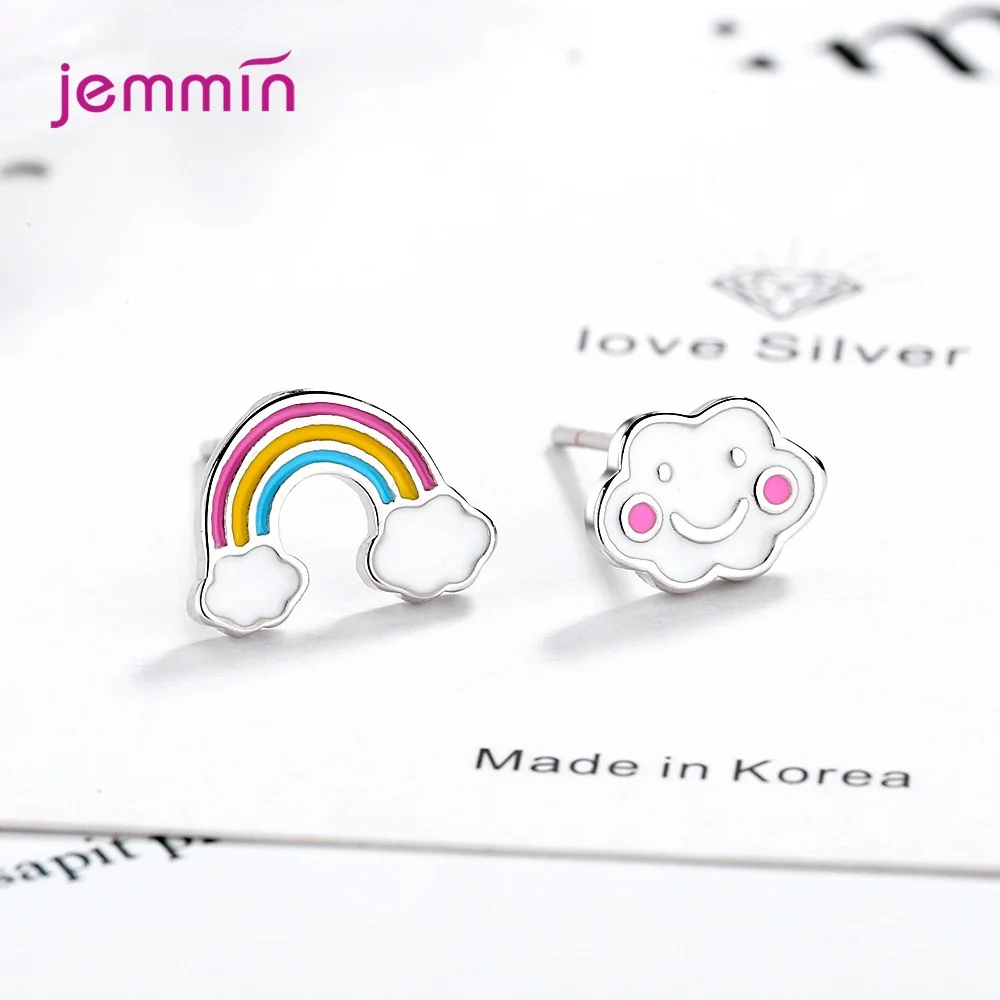 New Genuine 925 Sterling Silver Lovely  Stud Earrings For Sale Young Girls Fashion Jewelry Accessory Small Stud Earrings Gifts