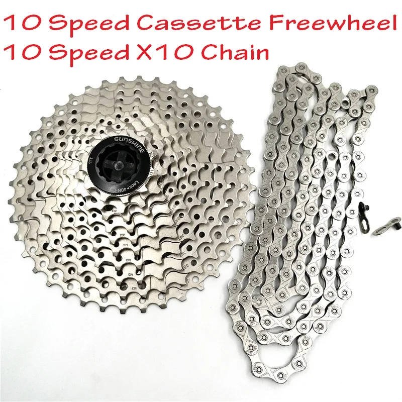 10-30 Speed MTB Mountain Bike Cassette Freewheel & Chain Set 11-36T 11-40T Flywheel 116 Links X10 Chain Bicycle Part