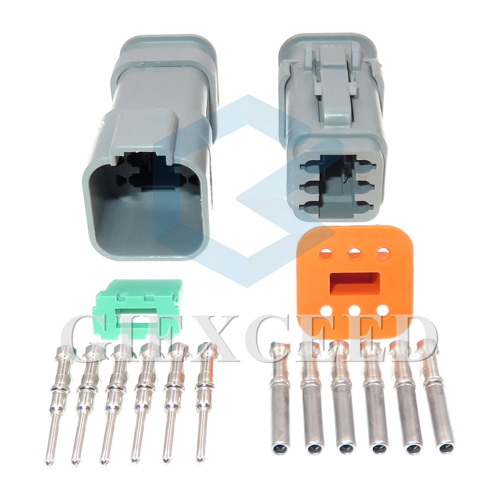 6 Pin Automotive Wiring Terminal Socket 1.6 Series AC Assembly Electrical Sealed Connector DT04-6S-E008 DT04-6P-E008