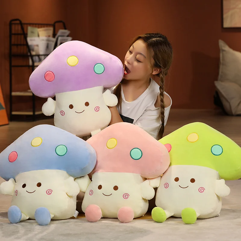 

New 53CM Plant Mushroom Plush Toys Kawaii Plushie Pillow Stuffed Soft Food Sofa Cushion Hand Warmer Bed Decor Birthday Present