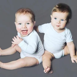 Macacão de manga curta para bebê recém-nascido, macacão de algodão branco, macacão de verão, roupas de meninos e meninas, 0-24 meses