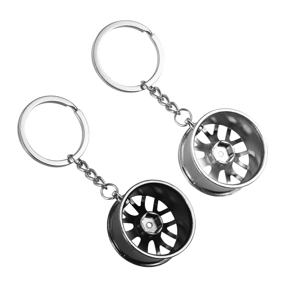 Universal Car Wheel Turbo Keychain Key Ring for renault scenic passat fiat 500x mitsubishi outlander Vesta lada accessories