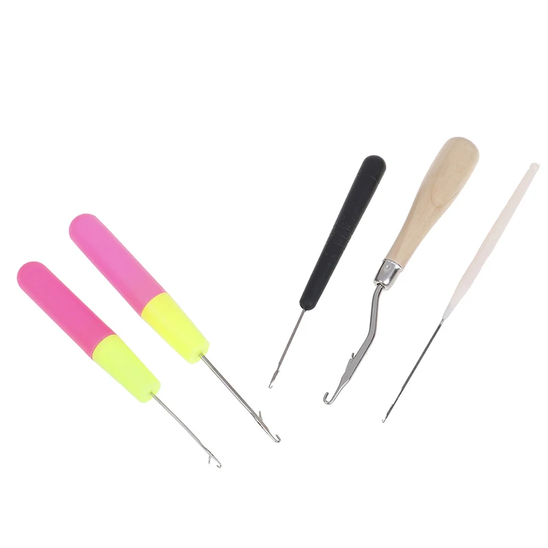 5pcs/Set Plastic Crochet Needle Braiding Latch Hook Weaving Hair Dreading Hooks Tool For Braid Craft Hand Sewing Needles