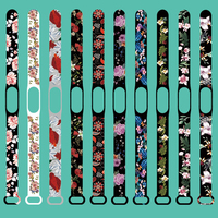 Colorful Flowers Printing Wristband For xiaomi mi band 5 strap Miband 6 Bracelet Correa Replacement For xiaomi Mi band 3/4 strap