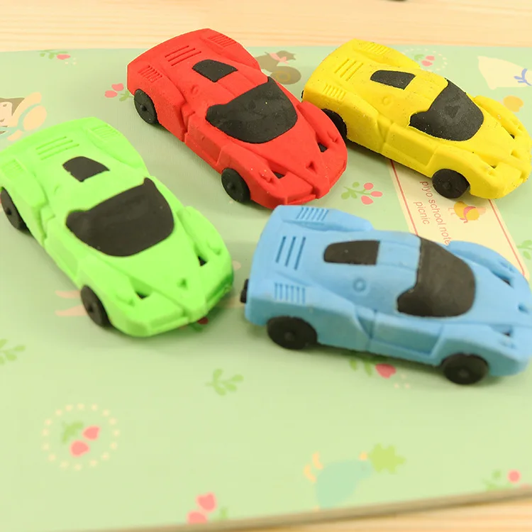 1pc Creative Cartoon Racing Car for School-Age Children Environmental Protection Eraser Student Stationery Supplies Wholesale