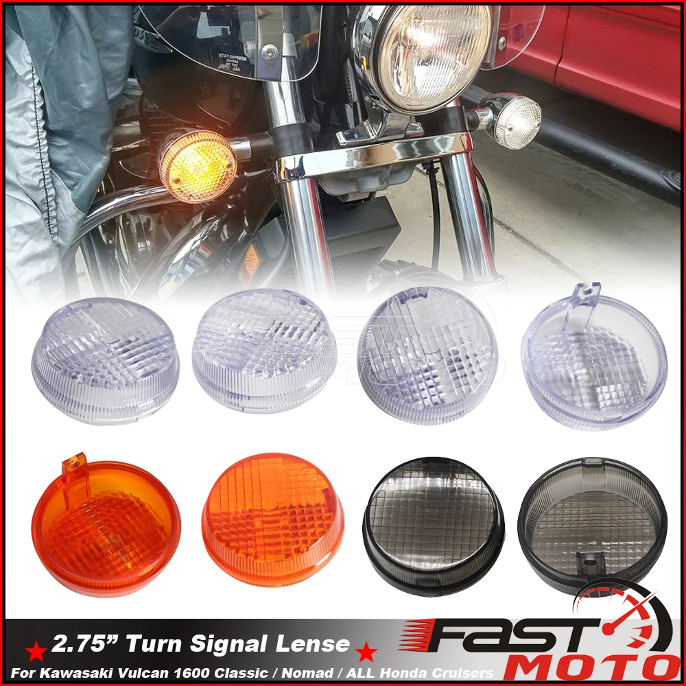 2X 4X E13 Motorcycle Turn Signal Lens Cover for Kawasaki Vulcan Classic Honda Cruiser Shadow VT Indicator Blinker Light Cover