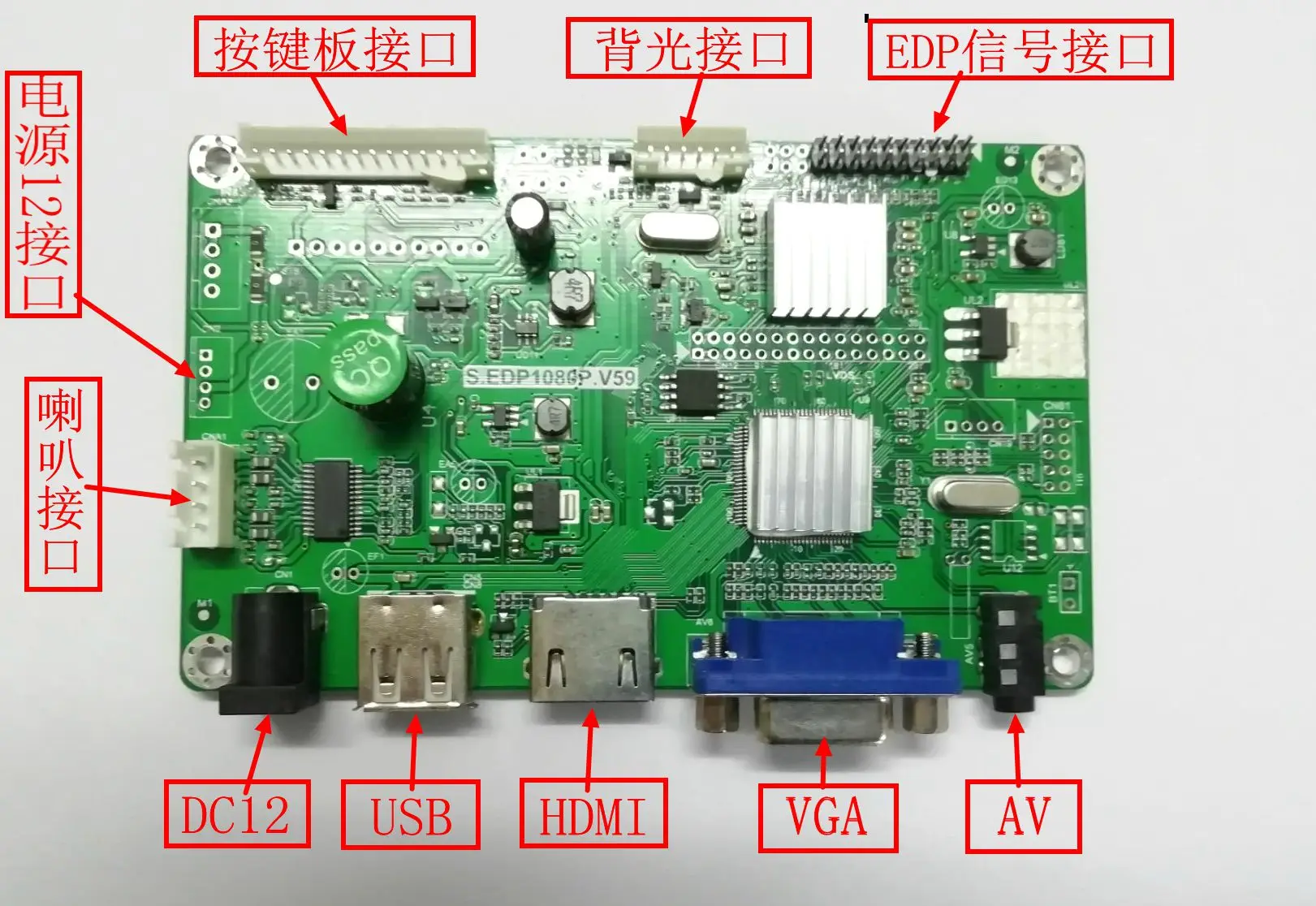 EDP Driver Board / VGA / HDMI to EDP / Drive Board Display Accessories High-performance V59 Solution