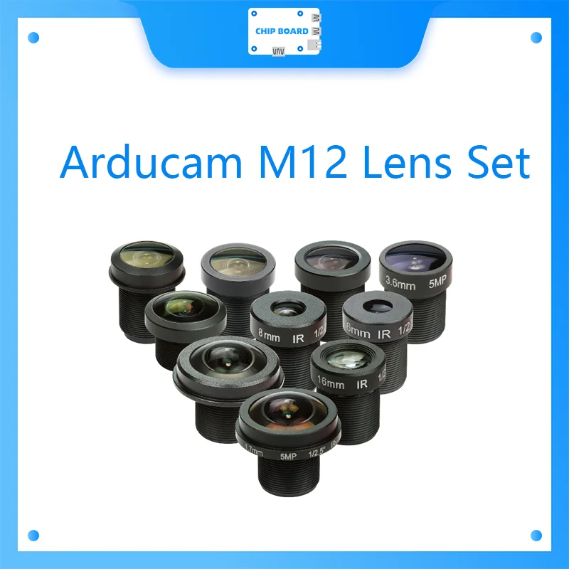 Arducam M12 Lens Set, Arducam Lens for Raspberry Pi Camera (1/4') and Arduino, Telephoto, Macro, Wide Angle,