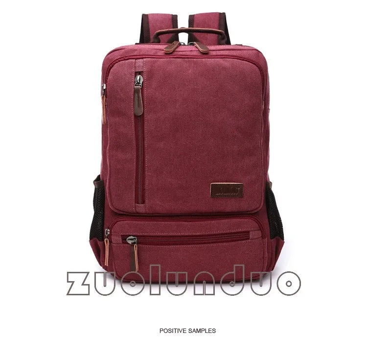 Vintage Canvas Rucksack für Herren, große Kapazität, Reise-Umhängetasche, hochwertige modische Studententasche, Herren-Notebook-Laptop-Rucksack – Detail 14