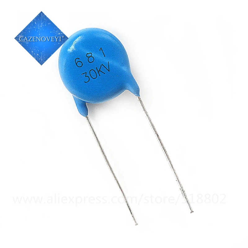 1pcs/lot High voltage ceramic dielectric let ultrahigh pressure ceramic chip capacitor 681 30 kv In Stock