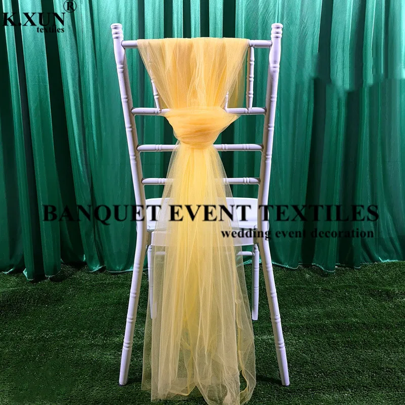 1pcs Tutu Organza Chiavari Chair Cap Hood Cover For Out Door Wedding Event Party Banquet Decoration