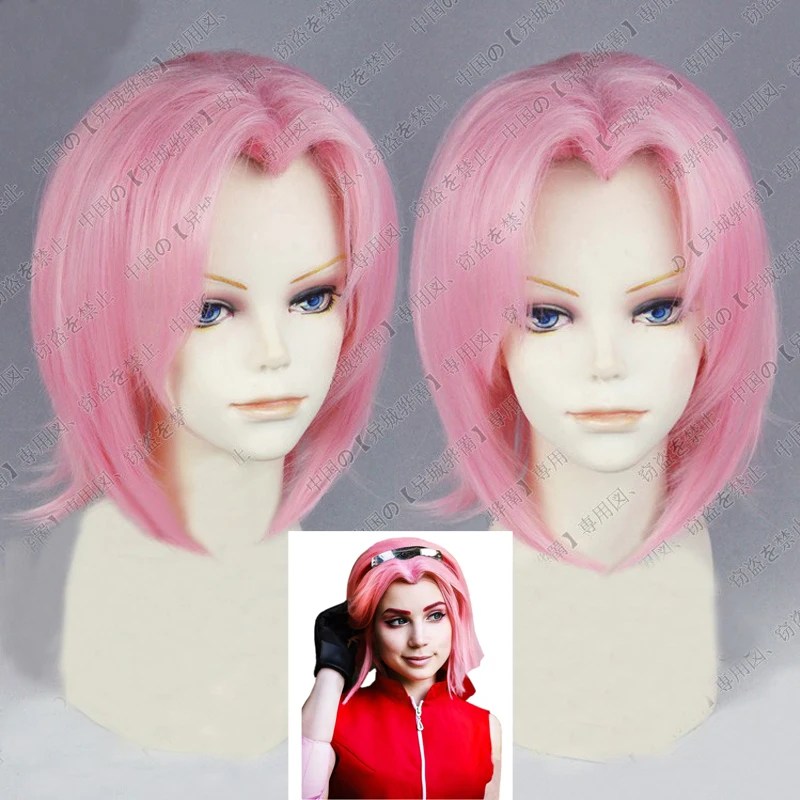 

Haruno Sakura Short Pink Styled Hair Heat Resistant Cosplay Costume Wig + Track + Wig Cap