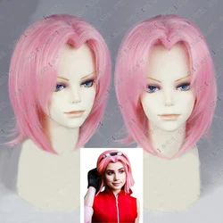 Haruno Sakura Short Pink Styled Hair Heat Resistant Cosplay Costume Wig + Track + Wig Cap