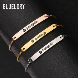 Bluelory Personalized Spotify Code Bracelets Engraved Song Music Scannable Spotify Custom Jewelry Gift for Friends Lovers
