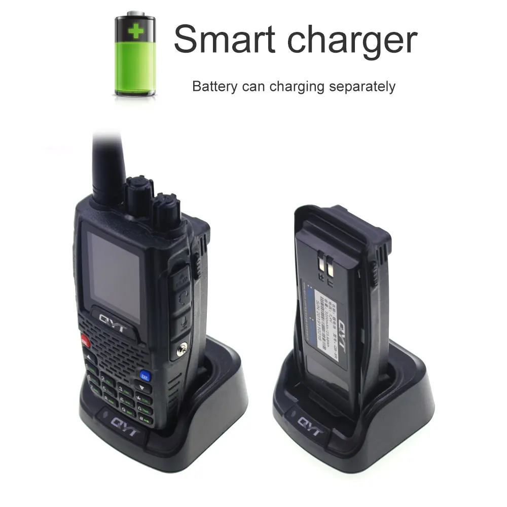 QYT KT-8R Walkie Talkie 5W 3200mAh Quad Band Handheld Amateur Radio Station intercom KT8R Color Display  FM transceiver