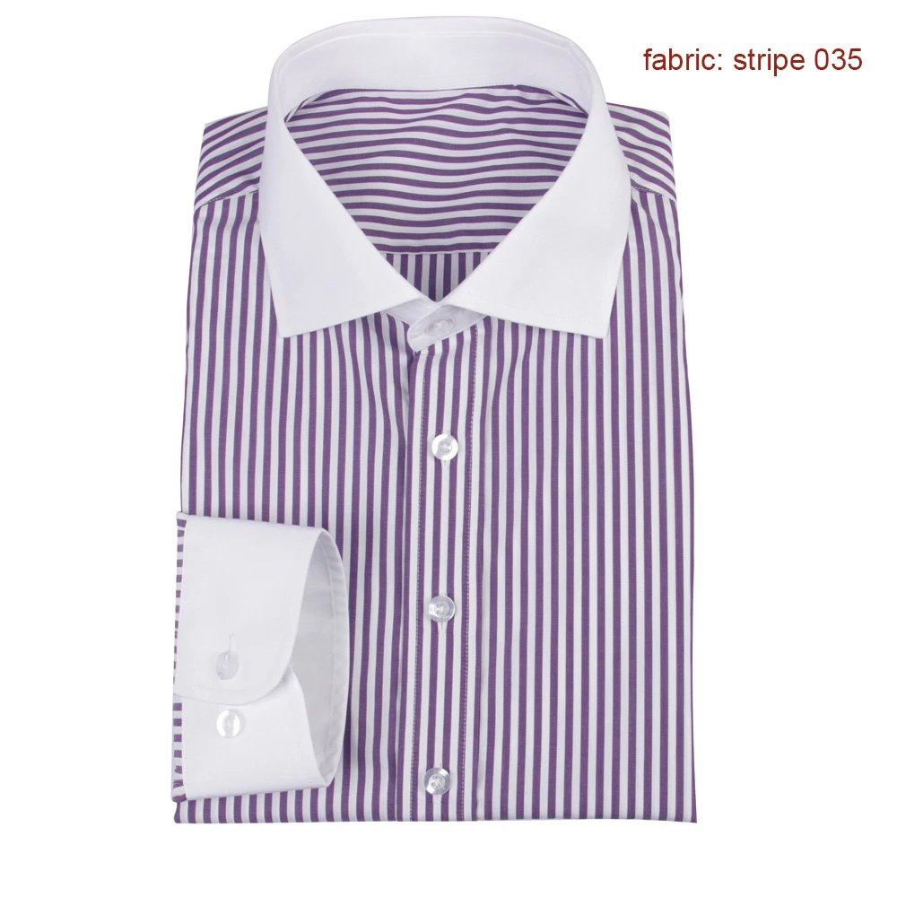 Custom Made Striped Shirt Men Mens Dress Shirts French Cuff,Bespoke Pinstripe Dress Shirt Slim Long Sleeve 100% Cotton Shirt