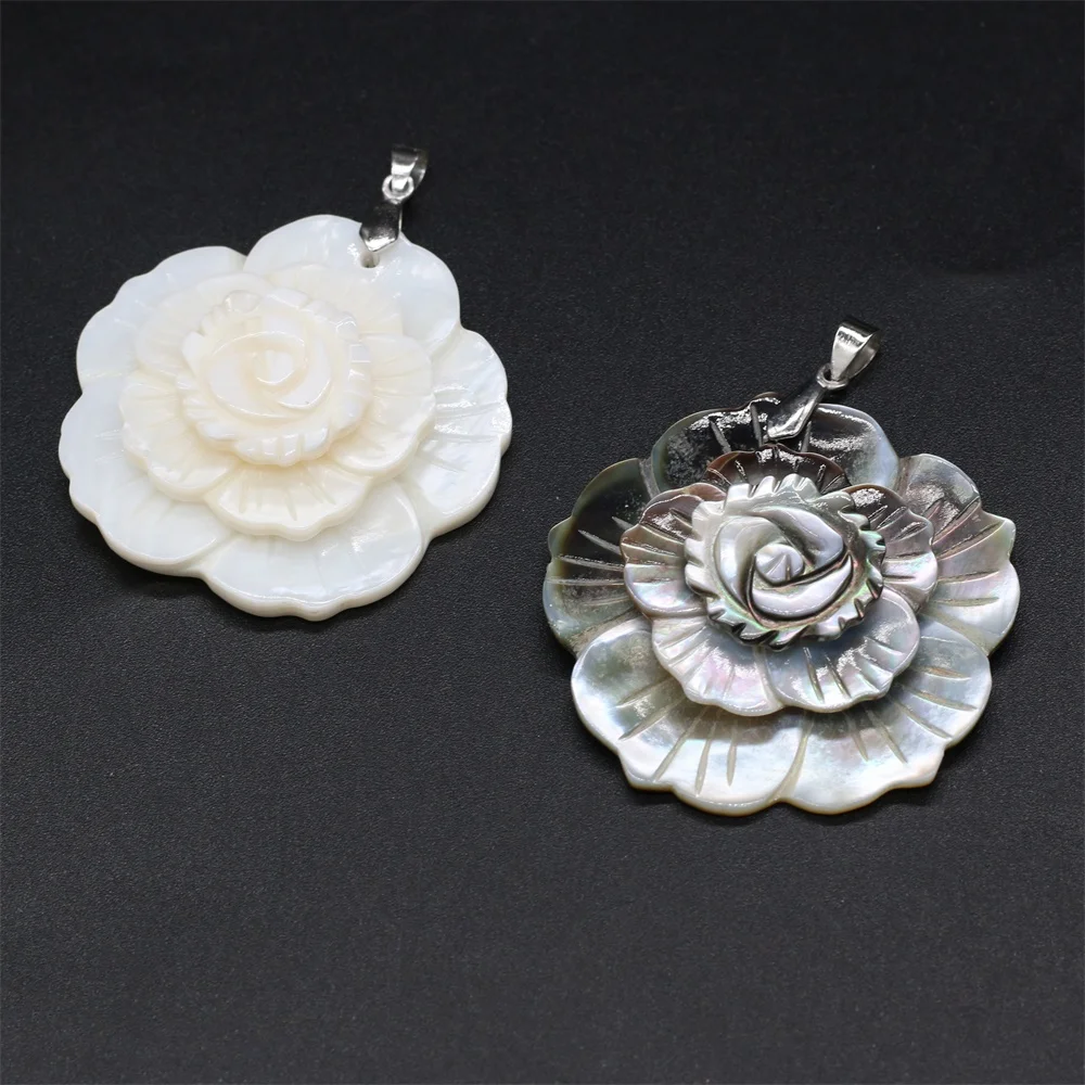 Natural Abalone Shell Pendant Flower shape Mother of Pearl Exquisite charms For jewelry making DIY Necklace accessories