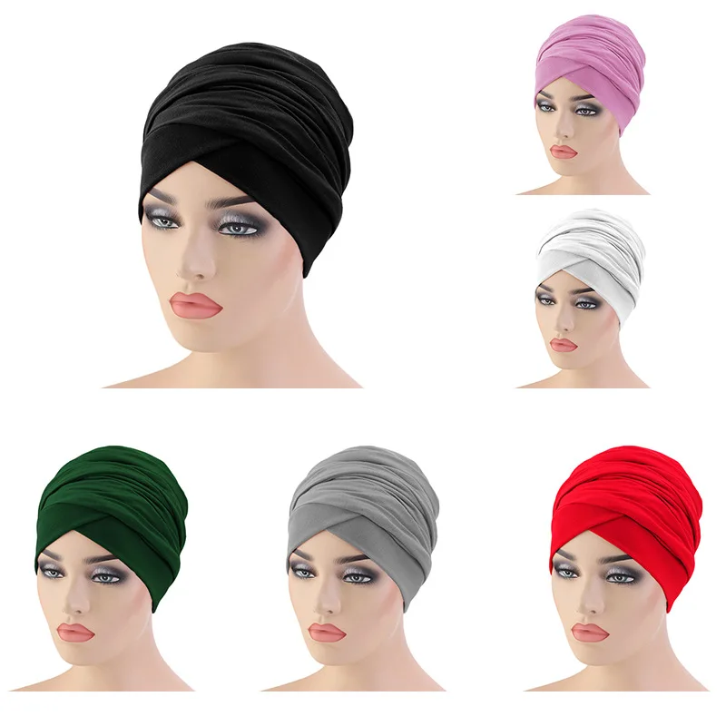 

Muslim Women Hijab Headscarf Plain Hair Loss Long Tail Cap Indin Hat Ethnic Ramadan Islamic Bonnet Middle East Beanies Fashion