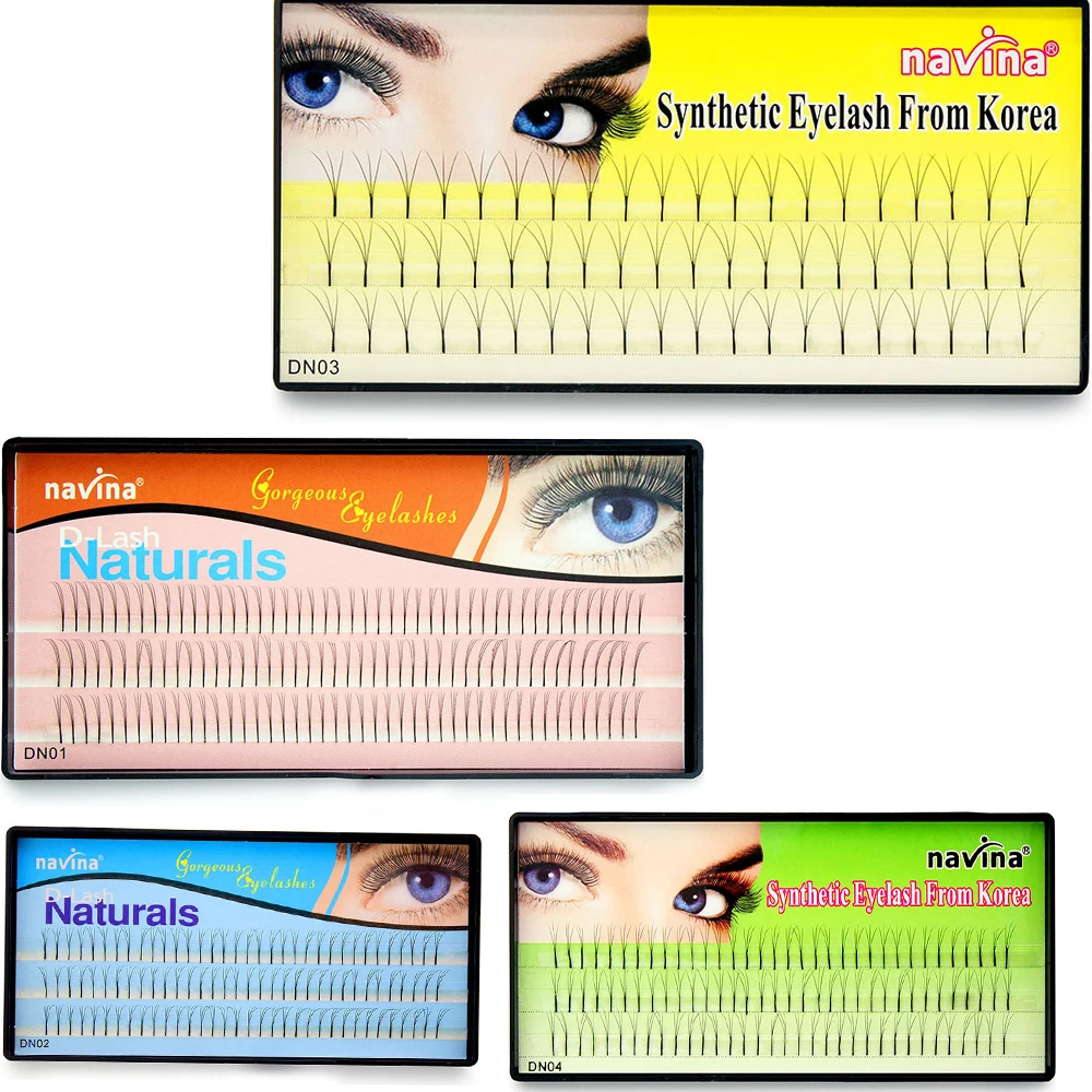 Navina Natural 3D Volume Effect Eyelash Extension Mink Individual Eyelashes Long Black Makeup False Eye Lashes 3D Russian Volume