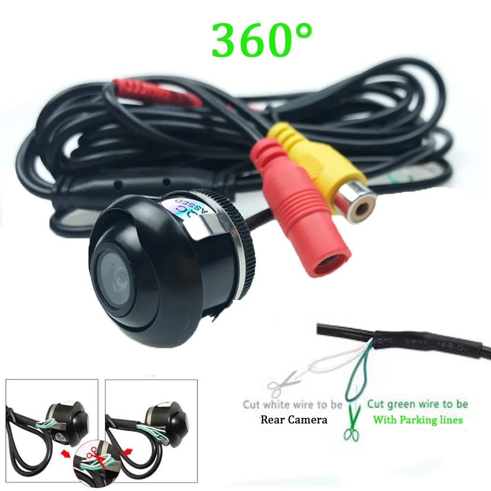 YYZSDYJQ CCD Car Rear View Camera Front /Side View Double To Switch Upgrade Section Parking Camera with 360 Degree Rotation