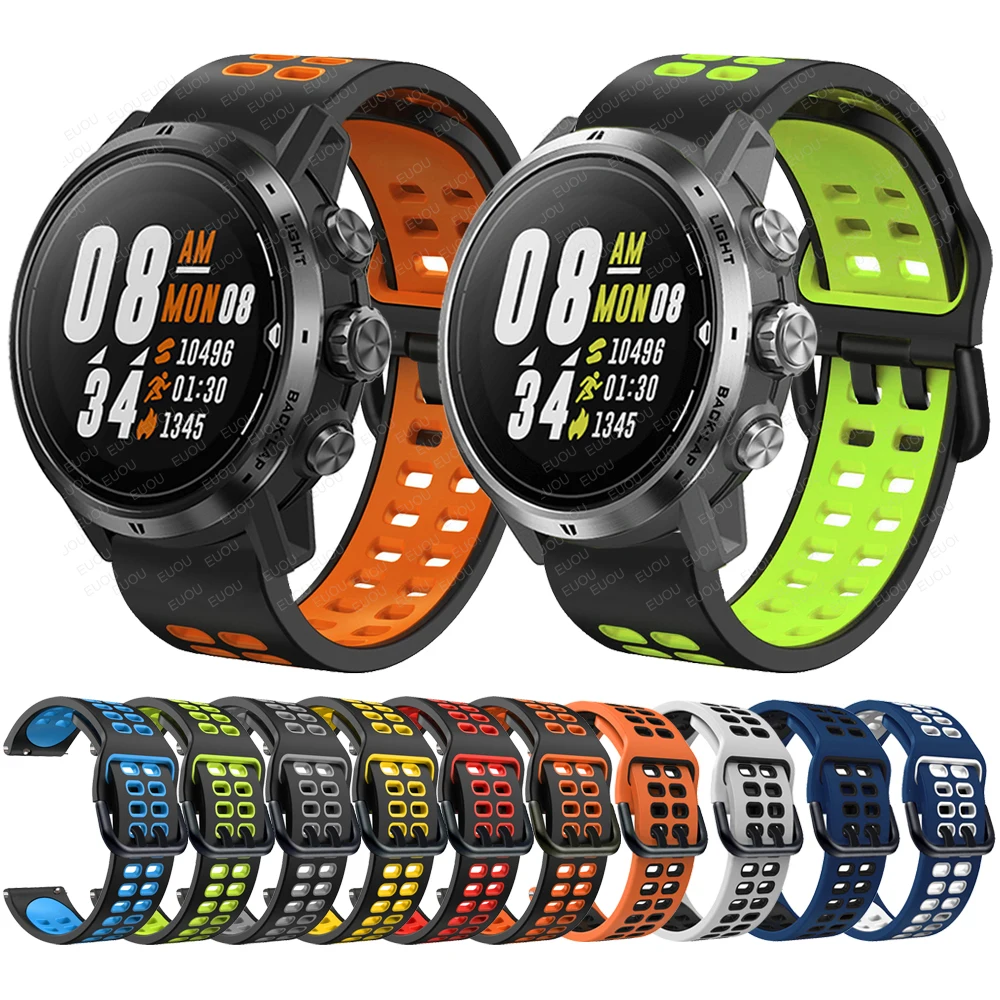استبدال معصمه متوافق مع COROS APEX برو Smartwatch الفرقة ل COROS APEX 46 مللي متر الرياضة سيليكون حزام الساعات سوار