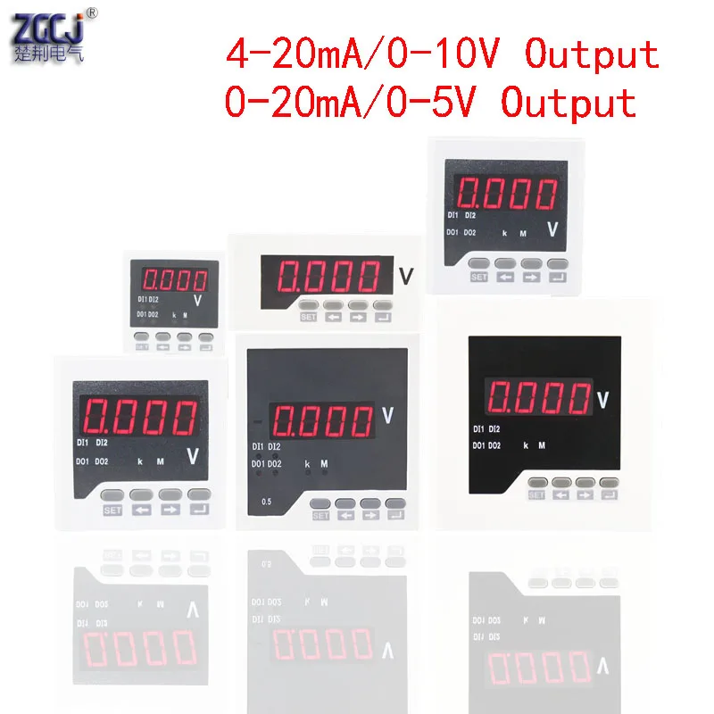 

true RMS digital AC voltage panel meter single phase digital voltage meter with 1 way 4-20mA/0-10V/0-20mA/0-5V transmit output