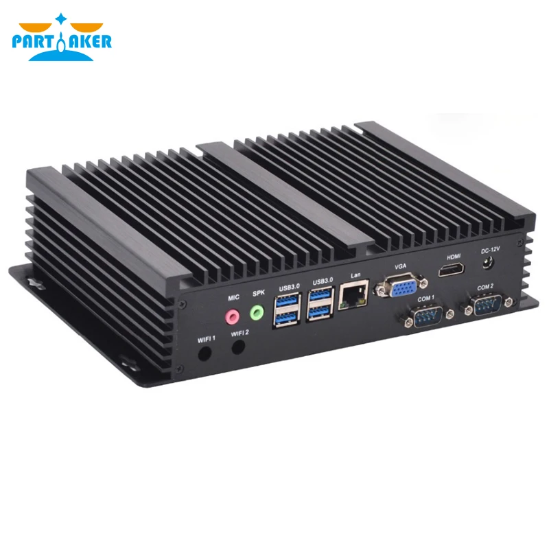 Partaker-Mini ordenador sin ventilador, PC industrial resistente, Windows 10 Core, i5, 4200U, I3, 6157U, 2 x RS232