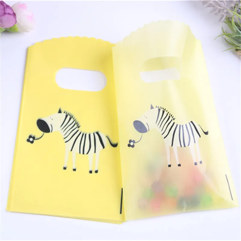 New Design Wholesale 50pcs/lot 9*15cm Yellow Mini Jewellery Accessories Pouches Small Package Bags For Party With Zebra