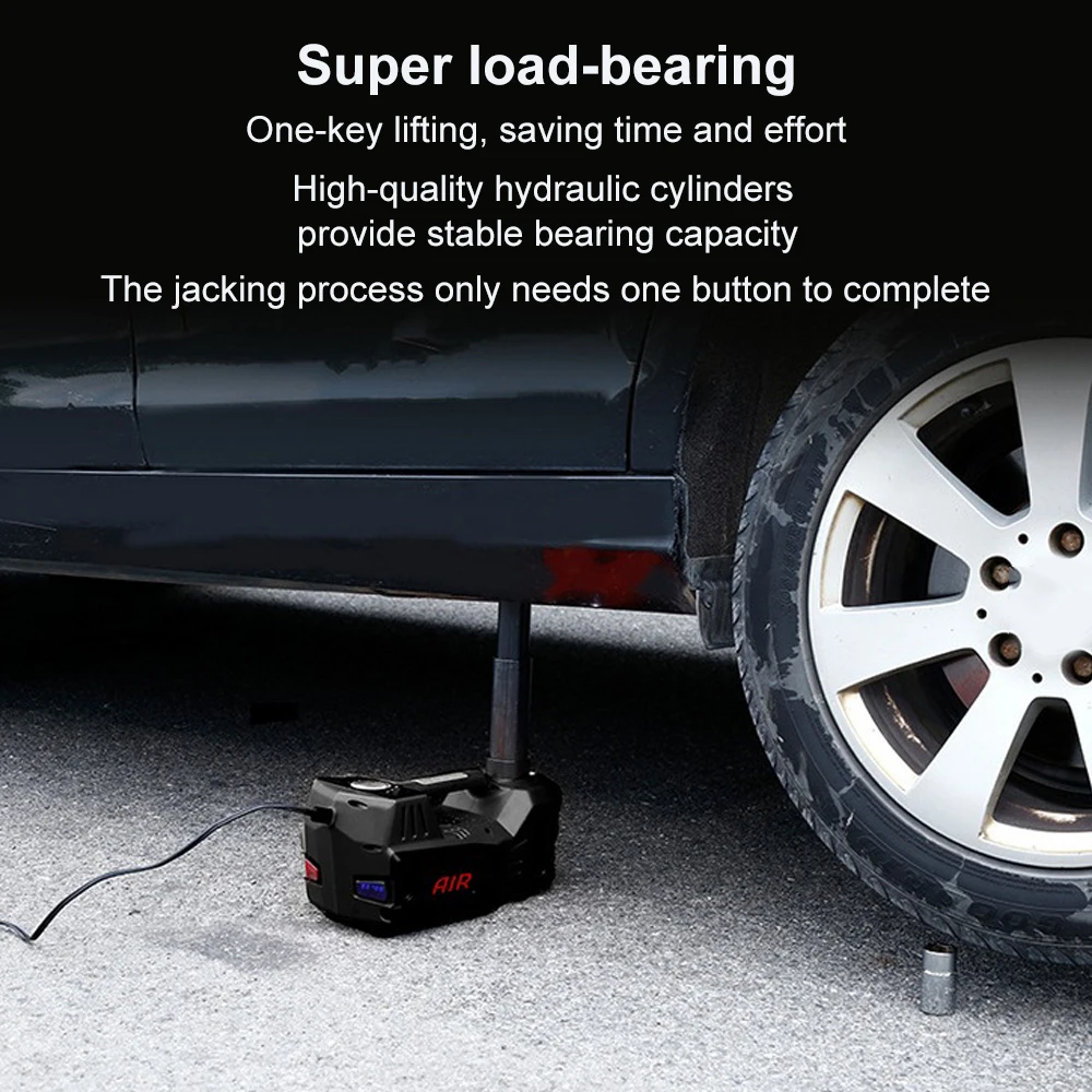 12V 5Ton Car Electric hydraulic Jack Protable Jack Electric Hydraulic Jack with Electric Impact Wrench Tire Inflator LED Light