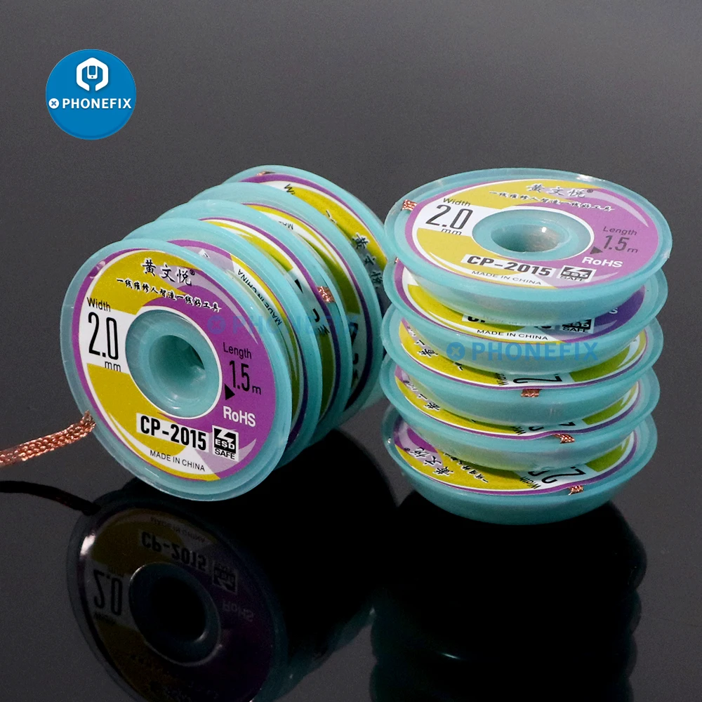 

10pcs 2.0mm 1.5M Desoldering Braid Solder Remover Wick Wire Mobile Phone Rapair Tool for BGA PCB Welding Wires Solder Tools