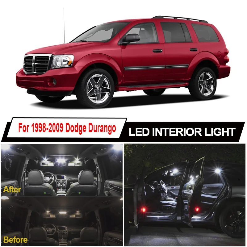 Canbus Error Free Car Lamps Interior LED Light Kit For 1998-2009 Dodge Durango Map Dome Trunk License plate Lamp Auto Lighting
