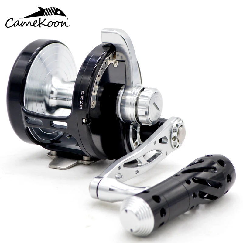 CAMEKOON slow jigging full metal wheel 40kg drag power boat trolling reel left/right handed saltwater coil light casting fishing