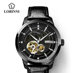 Switzerland Luxury Men's Mechanical Watch Automatic Self-wind Skeleton Watches Business Leather Original Design montre homme