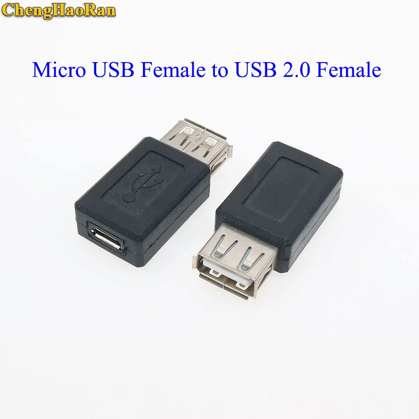 ChengHaoRan 100pcs USB 2.0 Type A Female to Micro USB B Female Adapter Plug Converter usb 2.0 to Micro usb connector wholesale