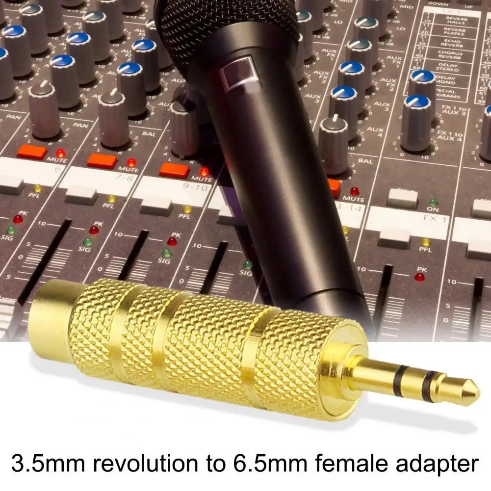 Bluelans-Convertidor de Audio multifuncional de transmisión rápida, Mini adaptador de Metal de Color dorado de 3,5mm macho a 6,5mm hembra