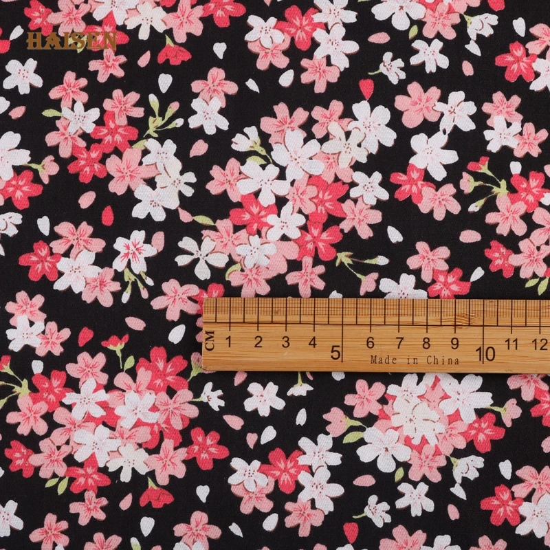 Cherry Flower Series Fabric Cotton Printed Twill Colth By Meter For DIY Quilting Sewing Baby&Kids Clothes Skirt Textile Material