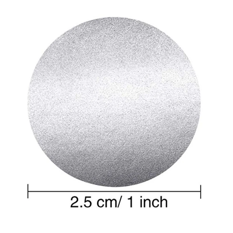 シルバーラウンドスクラッチコーティングステッカー,100/300ピース,1インチ,ギフト用多機能クラフトステッカー,スクレイピングラベル,25mm
