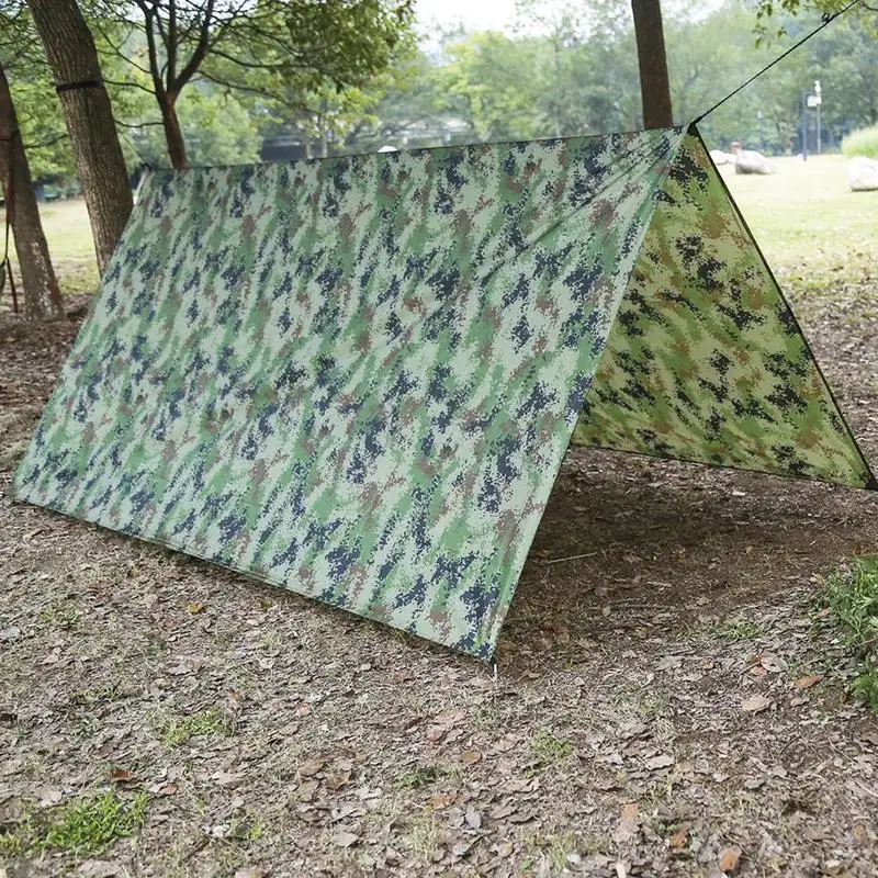 Outdoor Ultralight Tarp Camping Survival Sun Shelter Multifun Waterproof Beach Canopy Beach Mat Rain Sunshade Shelter 100*145CM