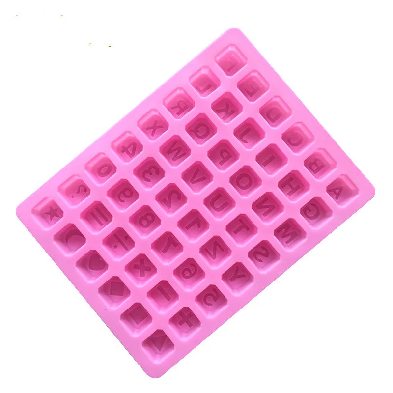 HMROVOOM 48 even starlike English alphabetical silicone chocolate mold handmade DIY ice lattice digital soap mold