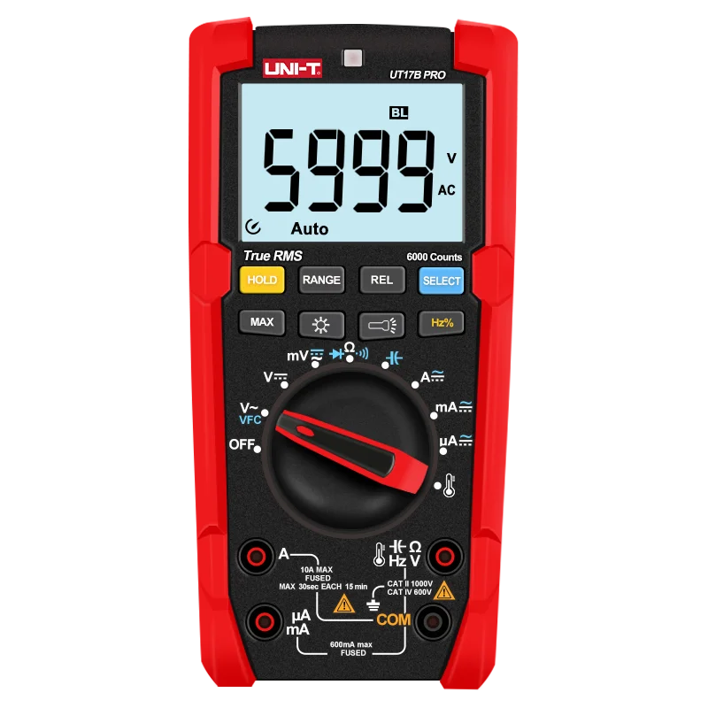 UNI-T UT15B UT17B UT18B Pro 1000V Digital True RMS Multimeter Handheld  AC DC Voltage Tester Frequency Capacitance  Meter