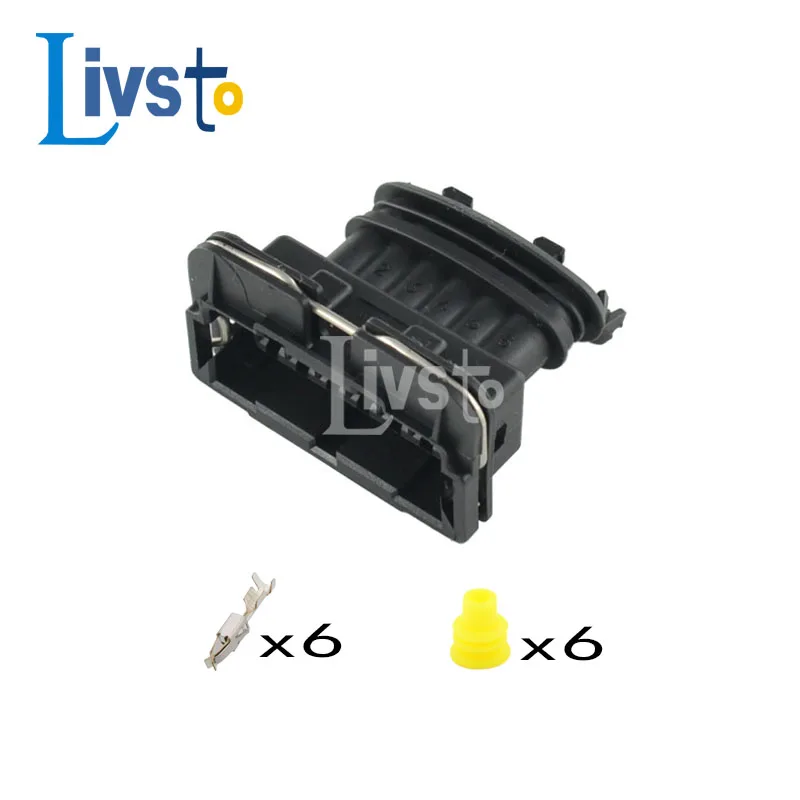 5 세트 Tyco Amp TE 6 핀 자동 밀봉 주니어 전원 타이머 JPT 커넥터 3.5MM 암 수 소켓 플러그 282194-1