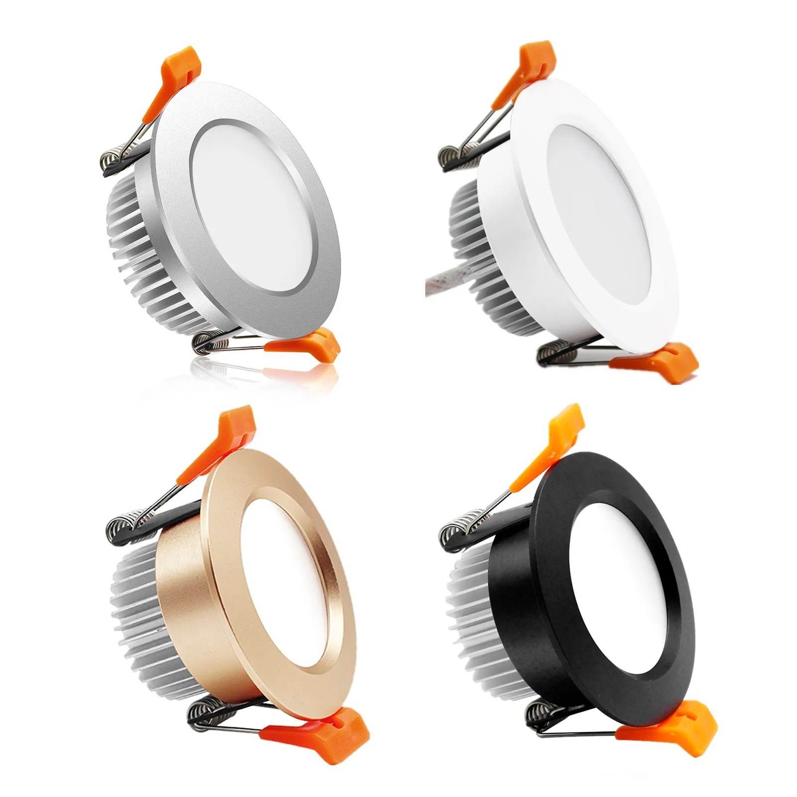 

потолочный светильник Anti-Fog LED Downlight Lampara Techo Gold Black Silver White Trim Dimmable Recessed LED Ceiling Light