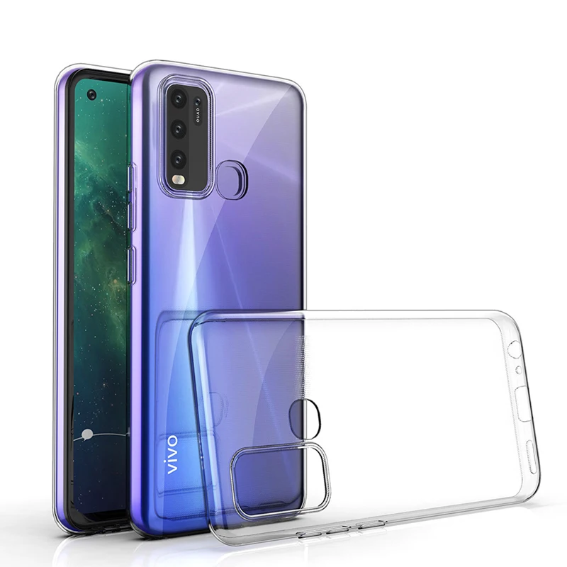 For vivo Y30 Y50 Y 50 30 Slim Crystal Clear Transparent Soft TPU Back Case Protection Skin Camera Protect Cover